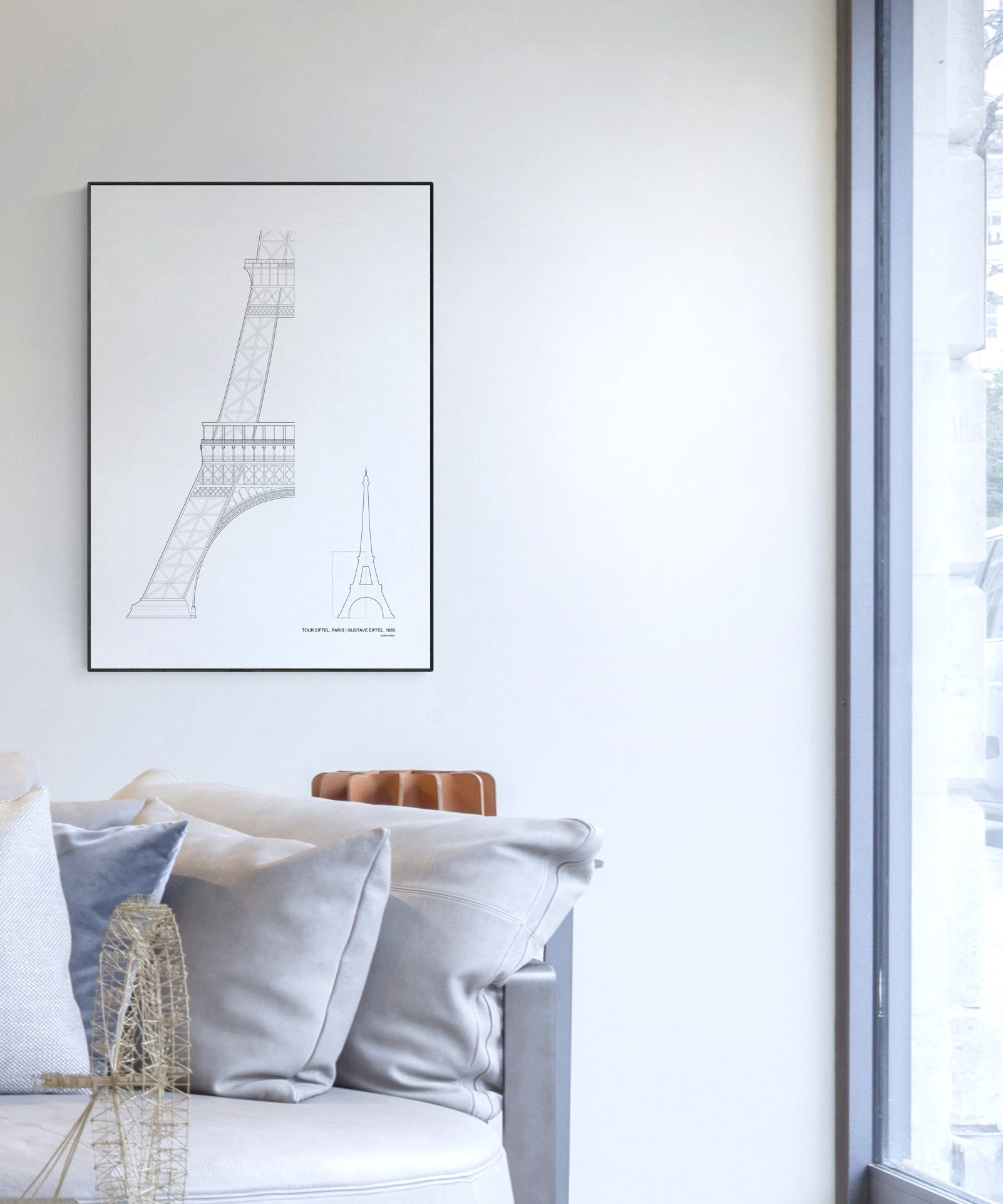 The Eiffel Tower Architecture Print by Studio Romuu - Interior