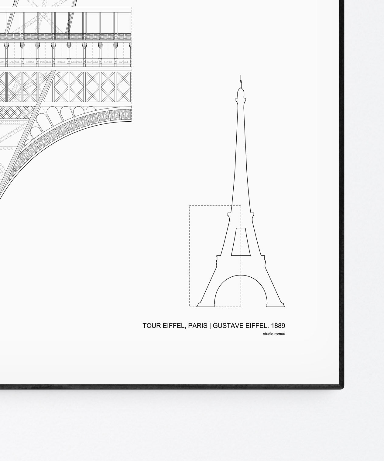 The Eiffel Tower Architecture Print by Studio Romuu - Detail