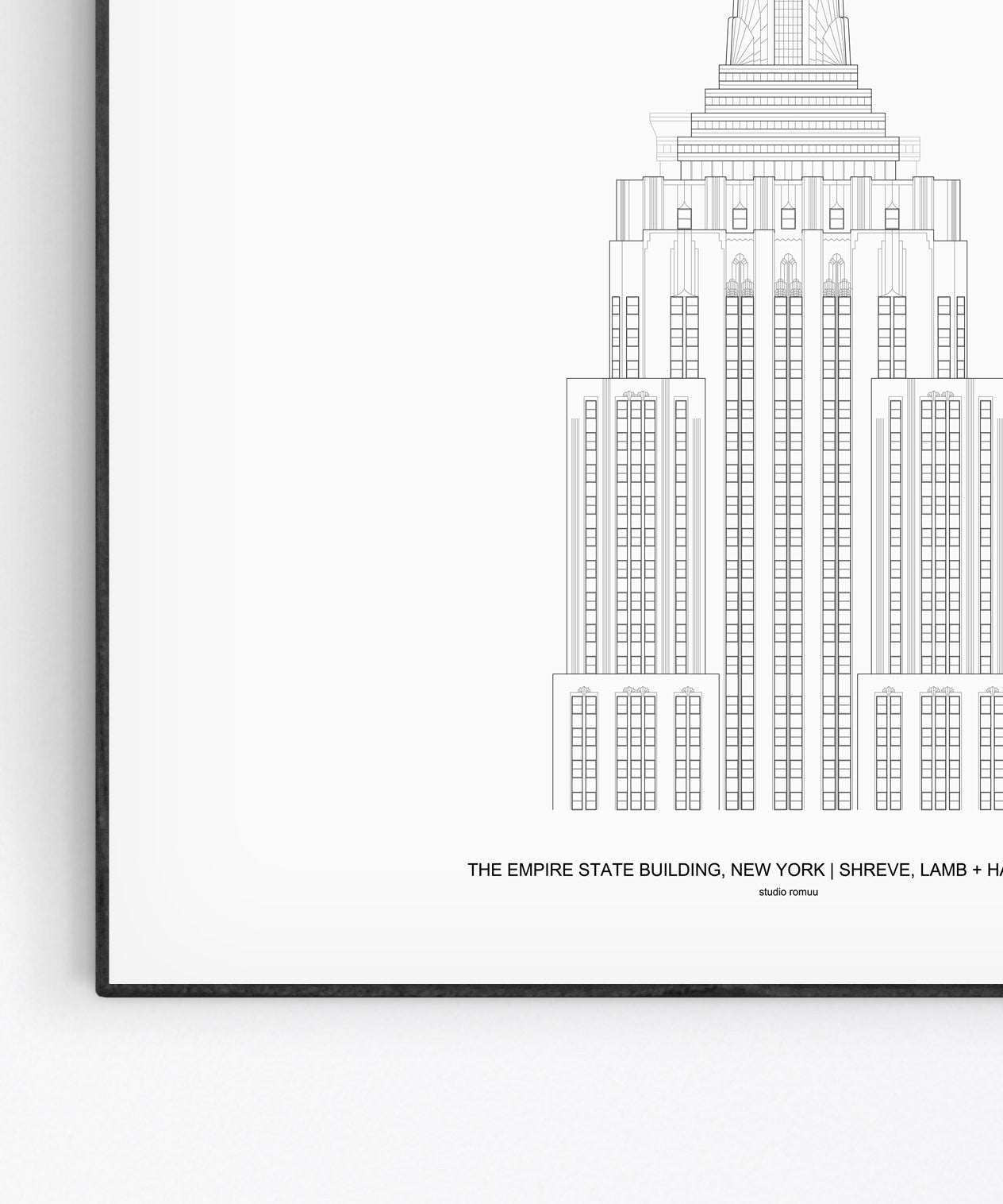 The Empire State Architectural Print - Detail