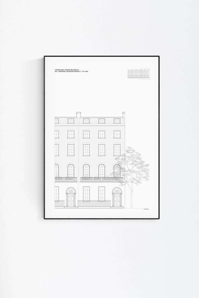 London Townhouse Architectural Print - Elevation