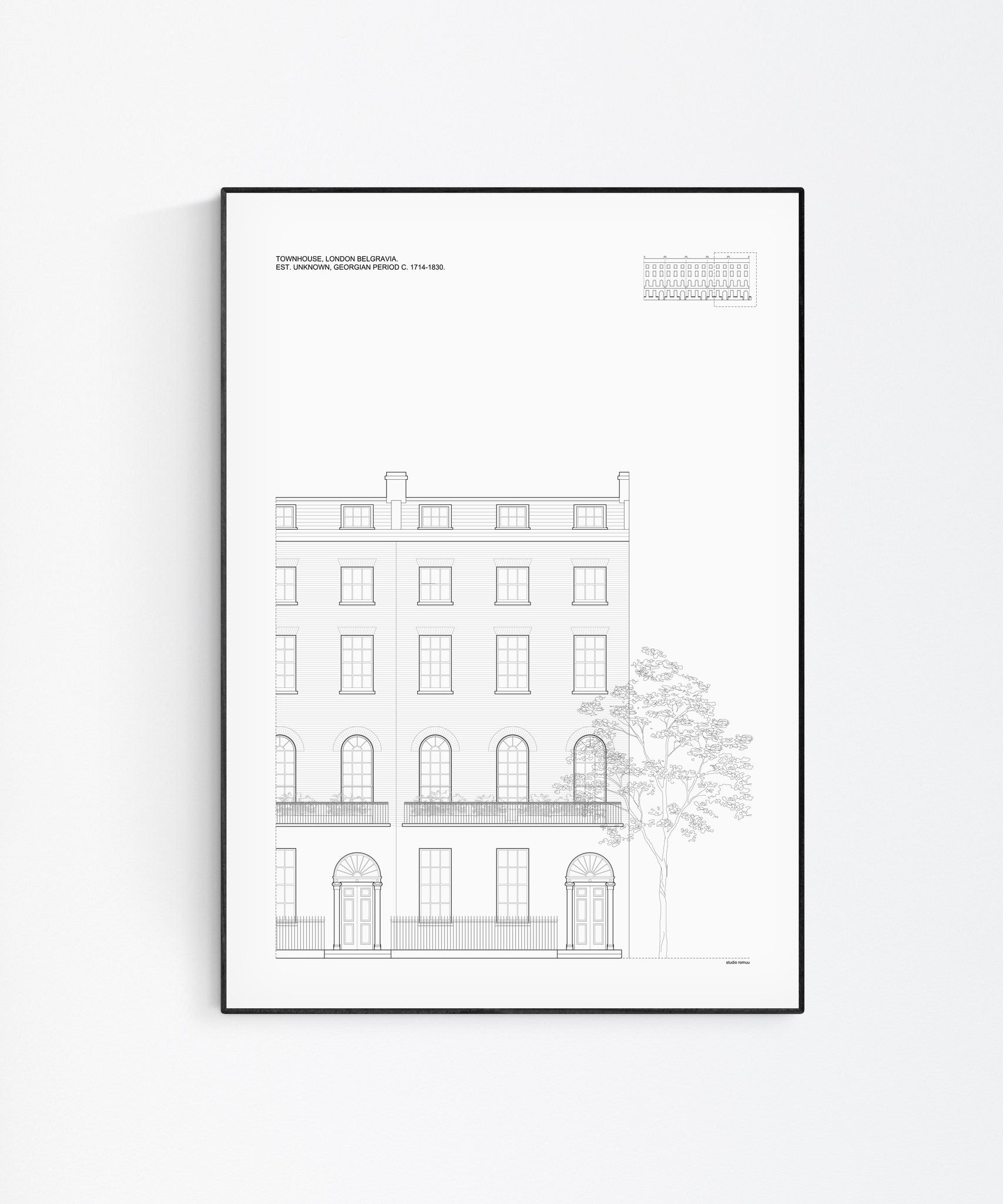 London Townhouse Architectural Print - Wall Art